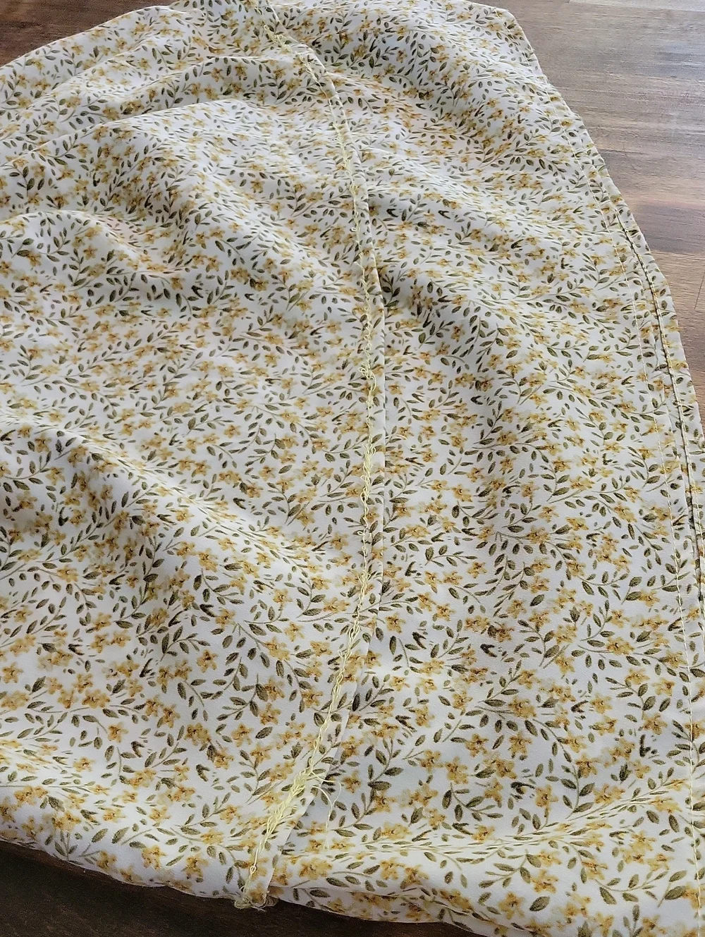 Hayden Girls Cream and Yellow Floral Tiered Skirt Size L
